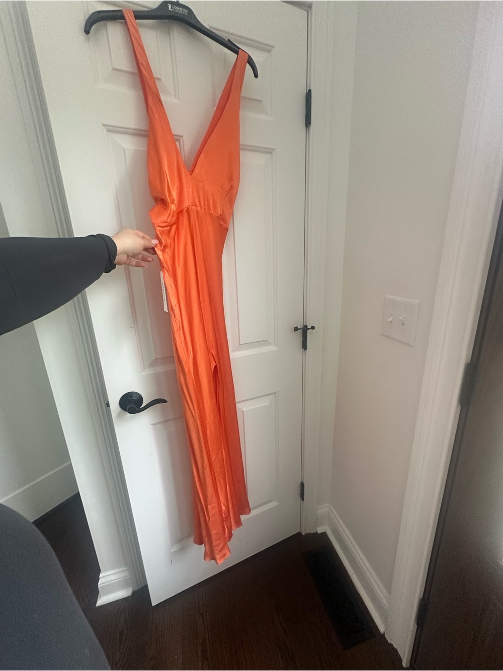 Bardot Vibrant Orange V-Neck Maxi Slip Dress